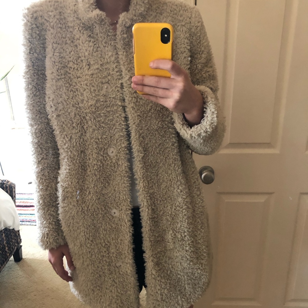 Faux Fur Jacket with Pockets